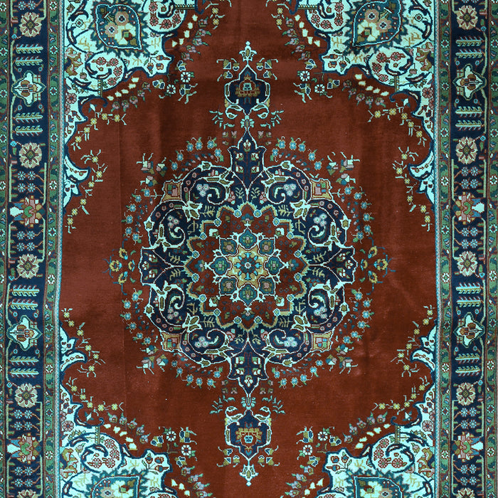 Medallion Light Blue Traditional Rug, tr2557lblu