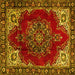 Square Medallion Yellow Traditional Rug, tr2557yw