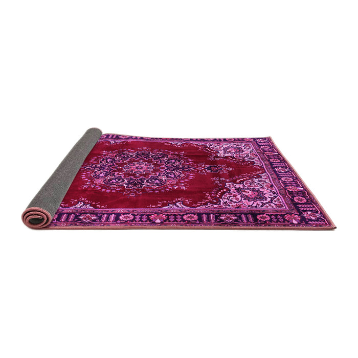 Sideview of Medallion Pink Traditional Rug, tr2557pnk