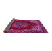 Sideview of Medallion Pink Traditional Rug, tr2557pnk