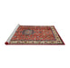 Sideview of Machine Washable Traditional Tomato Red Rug, wshtr2558