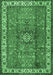 Machine Washable Persian Emerald Green Traditional Area Rugs, wshtr2558emgrn