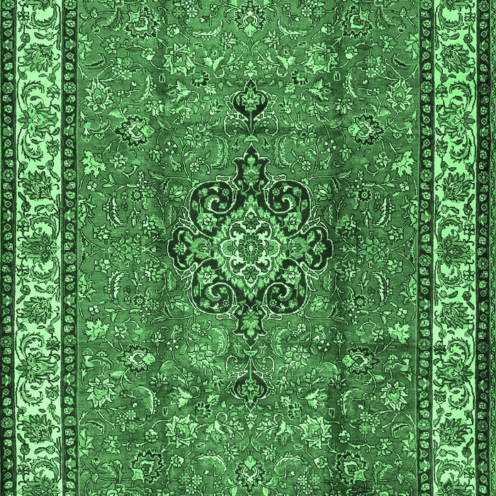 Machine Washable Persian Emerald Green Traditional Area Rugs, wshtr2558emgrn