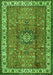 Serging Thickness of Machine Washable Persian Green Traditional Area Rugs, wshtr2558grn