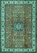 Machine Washable Persian Turquoise Traditional Area Rugs, wshtr2558turq