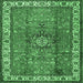 Square Machine Washable Persian Emerald Green Traditional Area Rugs, wshtr2558emgrn