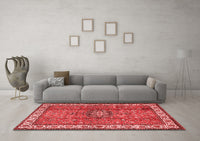 Machine Washable Persian Red Traditional Rug, wshtr2558red