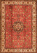 Serging Thickness of Machine Washable Persian Orange Traditional Area Rugs, wshtr2558org