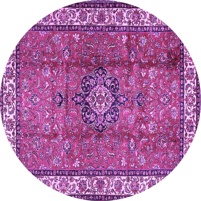 Round Persian Purple Traditional Rug, tr2558pur