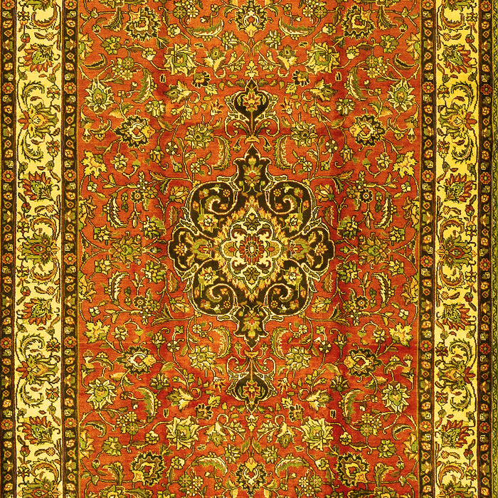 Machine Washable Persian Yellow Traditional Rug, wshtr2558yw