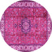 Round Persian Pink Traditional Rug, tr2558pnk