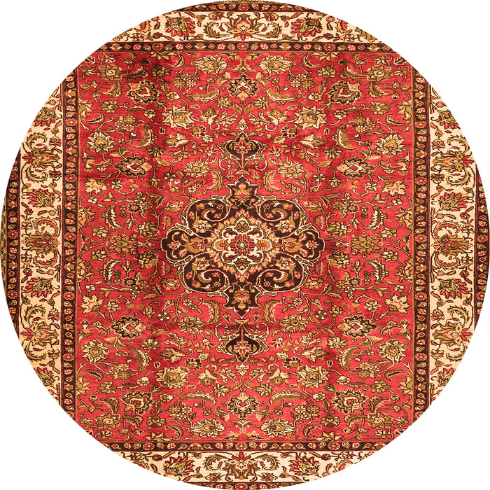 Machine Washable Persian Orange Traditional Area Rugs, wshtr2558org
