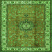 Round Machine Washable Persian Green Traditional Area Rugs, wshtr2558grn