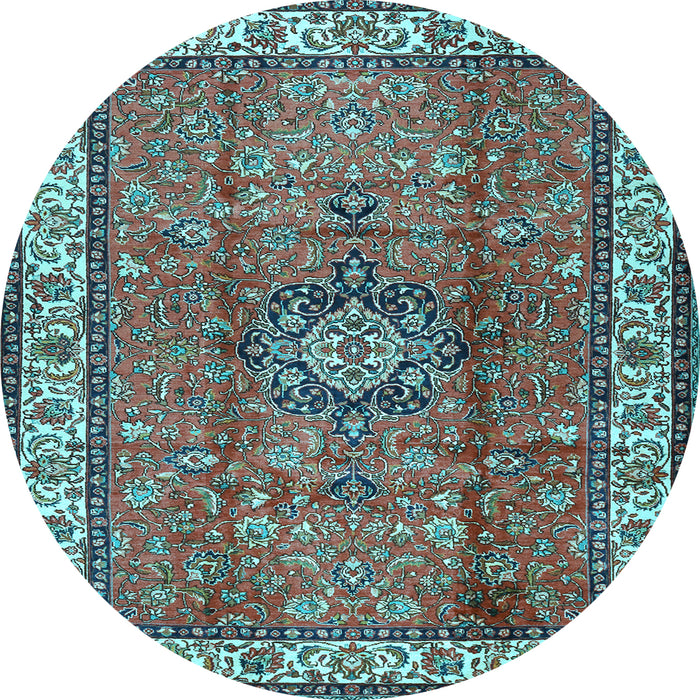 Round Persian Light Blue Traditional Rug, tr2558lblu