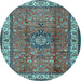 Round Persian Light Blue Traditional Rug, tr2558lblu