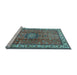 Sideview of Machine Washable Persian Light Blue Traditional Rug, wshtr2558lblu