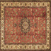 Square Persian Brown Traditional Rug, tr2558brn