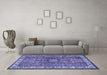 Machine Washable Persian Blue Traditional Rug in a Living Room, wshtr2558blu