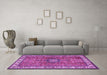 Machine Washable Persian Purple Traditional Area Rugs in a Living Room, wshtr2558pur