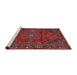 Sideview of Machine Washable Traditional Brown Rug, wshtr2559