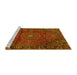 Sideview of Machine Washable Persian Yellow Traditional Rug, wshtr2559yw