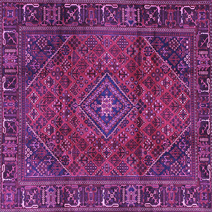 Square Machine Washable Persian Purple Traditional Area Rugs, wshtr2559pur
