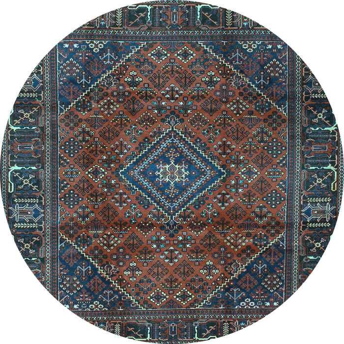 Round Machine Washable Persian Light Blue Traditional Rug, wshtr2559lblu