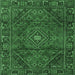 Square Persian Emerald Green Traditional Rug, tr2559emgrn
