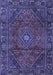 Machine Washable Persian Blue Traditional Rug, wshtr2559blu