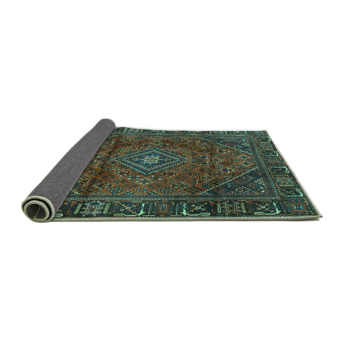 Sideview of Persian Turquoise Traditional Rug, tr2559turq