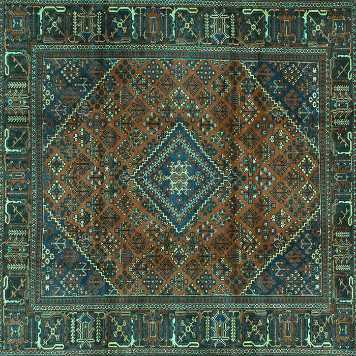 Square Persian Turquoise Traditional Rug, tr2559turq