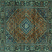 Square Persian Turquoise Traditional Rug, tr2559turq