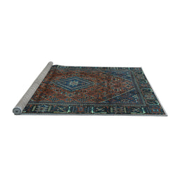 Sideview of Machine Washable Persian Light Blue Traditional Rug, wshtr2559lblu