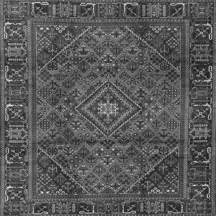 Round Machine Washable Persian Gray Traditional Rug, wshtr2559gry