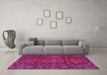 Machine Washable Persian Pink Traditional Rug in a Living Room, wshtr2559pnk