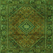 Round Machine Washable Persian Green Traditional Area Rugs, wshtr2559grn