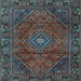 Square Machine Washable Persian Light Blue Traditional Rug, wshtr2559lblu