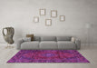 Machine Washable Persian Purple Traditional Area Rugs in a Living Room, wshtr2559pur