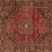 Square Persian Brown Traditional Rug, tr2559brn