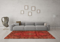 Machine Washable Persian Orange Traditional Rug, wshtr2559org