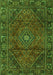 Serging Thickness of Machine Washable Persian Green Traditional Area Rugs, wshtr2559grn