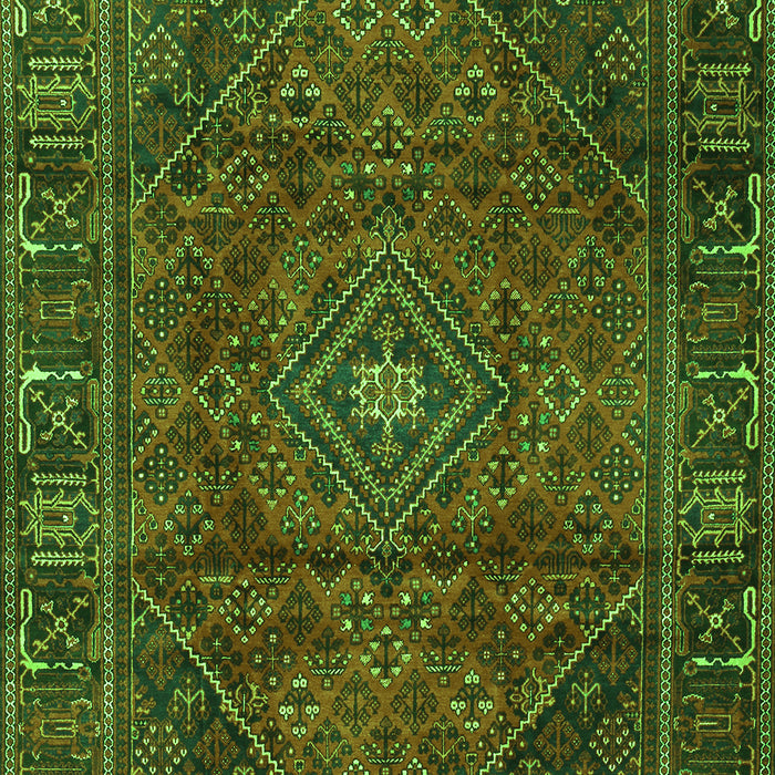 Serging Thickness of Machine Washable Persian Green Traditional Area Rugs, wshtr2559grn