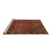 Sideview of Machine Washable Persian Brown Traditional Rug, wshtr2559brn