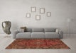 Machine Washable Persian Brown Traditional Rug in a Living Room,, wshtr2559brn