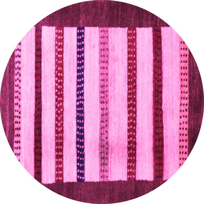 Round Machine Washable Persian Pink Traditional Rug, wshtr255pnk