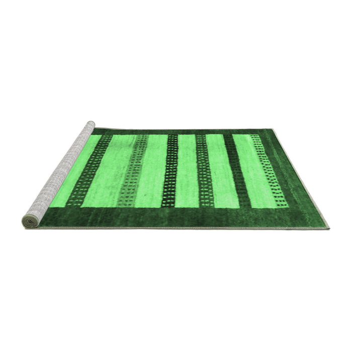 Sideview of Machine Washable Persian Emerald Green Traditional Area Rugs, wshtr255emgrn