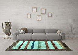 Machine Washable Persian Light Blue Traditional Rug in a Living Room, wshtr255lblu
