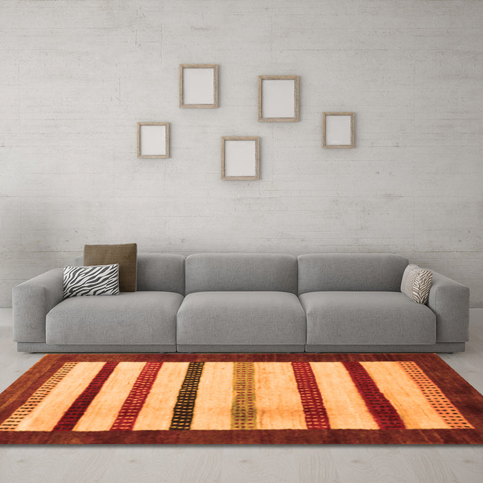 Machine Washable Persian Orange Traditional Area Rugs in a Living Room, wshtr255org