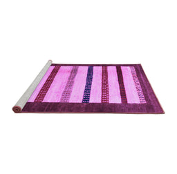 Sideview of Machine Washable Persian Purple Traditional Area Rugs, wshtr255pur