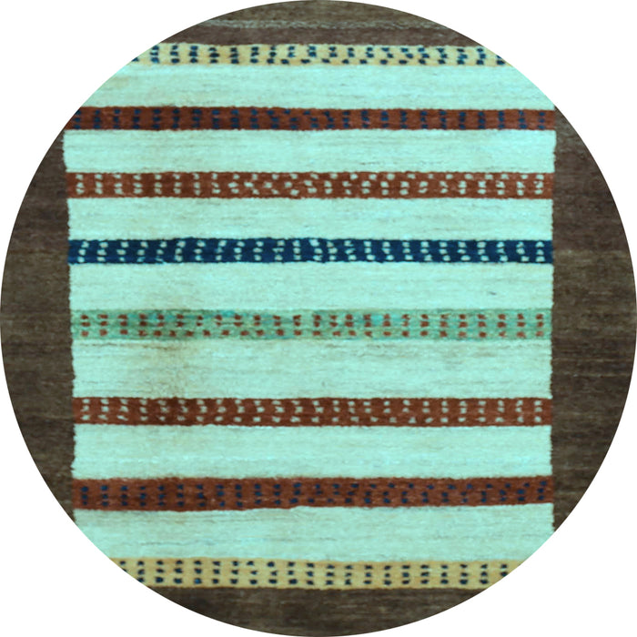 Round Machine Washable Persian Light Blue Traditional Rug, wshtr255lblu